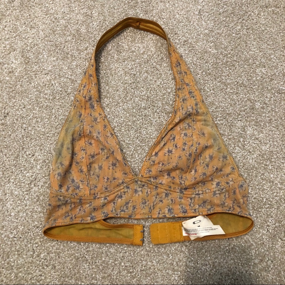 UO Mustard Floral Bralette